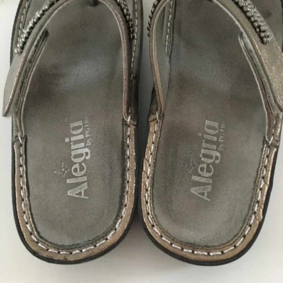 ALEGRIA Thong Style Silver Studded bejeweled Sandal - Picture 3 of 8